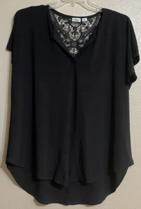 Túnica para mujer Cato Negro Crochet Encaje Recortado en la Espalda XL - Imagen 1 de 7