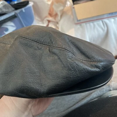 Кожаная шапочка-бини A. Adams Spire мужская размер XL винтажная для газетчика черная байкерская док-станция - Изображение 1 из 3