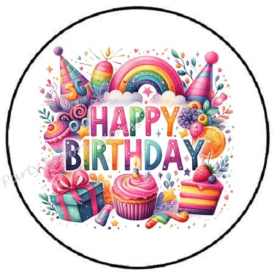 PARTY FAVORS EXPRESS HAPPY BIRTHDAY ENVELOPE SEALS LABELS STICKERS PARTY FAVORS