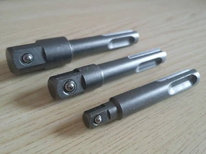 1/4" 3/8" 1/2" SDS Socket Adaptor Set for Impact Drill Bosch Makita Dewalt Ryobi - Picture 1 of 1