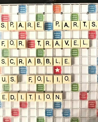 Hasbro Scrabble SPARE PARTS For Travel Folio US Ed. Tiles Racks Board -2001 Game - Image 1 of 4