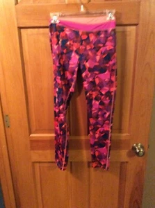 Girl's JK Tech Pink Purple & Orange Leggings Size Large - Picture 1 of 1
