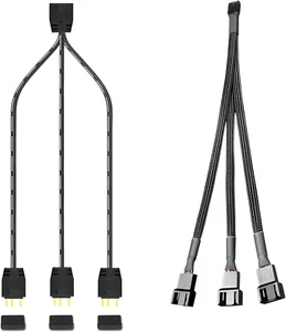 ARGB + PWM Fan Splitter Kabel 1 zu 3, 5V 3Pin 30cm 24AWG für PC Lüfter Motherboa - Bild 1 von 7