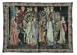 Wandteppich aus Italy Gobelin WARRIOR CORTEO Arazzo Tapisserie KREUZRITTER 95x68 - Bild 1 von 12