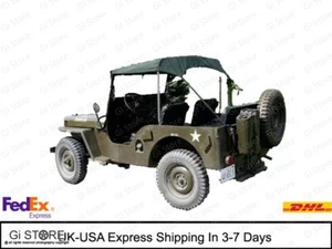 Canvas Bikini Top Traditional Style Black Crush For Jeep Willys - CJ 2A  CJ3A MB - Bild 1 von 12
