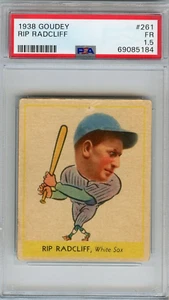 1938 Goudey Rip Radcliff Chicago White Sox #261 ๐โพ๏ธ PSA Graded 1.5 - Picture 1 of 2