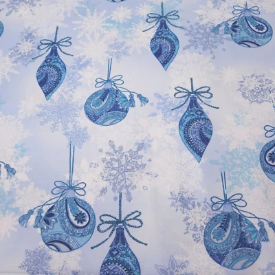 Invierno Escarcha Por Gail Flores Acolchado Tesoros Adornos de Navidad Azul Tonal Foto 1 de 3