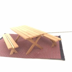 Dollhouse Miniature Garden Picnic Table Dollhouse 1:12 one inch scale Artistisan - Picture 1 of 5
