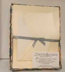 Keepsake Box 6.5 x 8" Stationery Pink Magnolias NOS Fabric-Covered C. R. Gibson - Bild 1 von 8