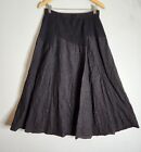 Skirt Womens Xl Black Midi Maxi Lagenlook Cotton 100% Linen Fenini Tie Inside