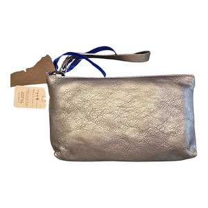 Valentina Made In Italy Gold Italian Leather Wristlet Bag Women's NWT - Picture 1 of 8
