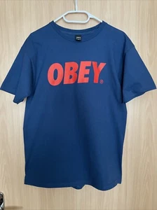 obey t-shirt Herren M Blau mit roten Logo - Bild 1 von 3