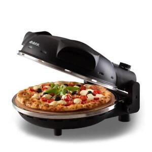 Ariete Mini 1200W Cooking Pizza Oven, Non-Stick Refractory Stone, Black Open Box