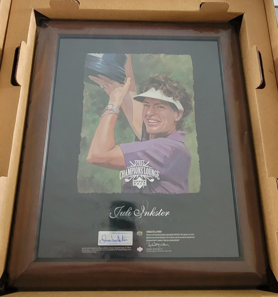 Juli Inkster 2003 Upper Deck Golf Renditions 15 X 18 Framed Autograph Portrait - Image 1 of 3