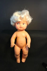 Vintage -  Doll - Baby Doll -11 " - Painted Eyes - Playmates - Blonde hair  - Picture 1 of 7