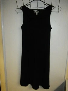 AMANDA SMITH SIZE 16 DRESS GOWN BLACK SCOOP NECK 3/4 FLOOR LENGTH SLIP POLY - Picture 1 of 8