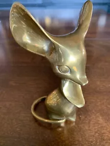 Vintage Solid Brass MOUSE Statue Large Ears 5 1/2" High - Bild 1 von 9
