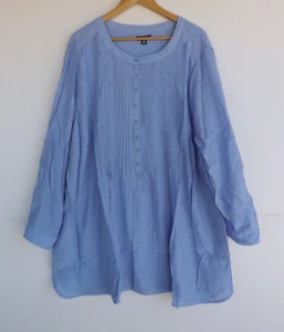 Autograph Top 26 Womens Blue-Purple Pintuck Button Blouse Layered Roll Tab - Picture 1 of 10