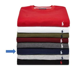 Polo Ralph Lauren para Hombre Camisa Gofres Tejido Mangas Largas Térmica Marina Talla 2XL - Imagen 1 de 2