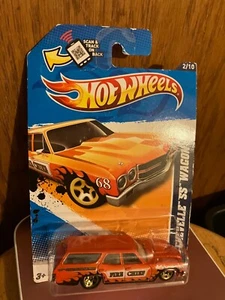 Hot Wheels '70 Chevelle SS Wagon Orange 2012 #132/247 City Works #2 New on Card - Picture 1 of 2
