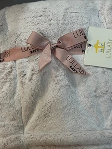LULLABY All Purpose Blanket Furry Off-white On Medium Pink Base Warm Fluffy New - Picture 1 of 4