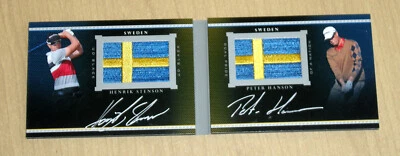 2013 Upper Deck Exquisite Golf auto autograph Henrik Stenson/Peter Hanson 30/35 - Image 1 of 2