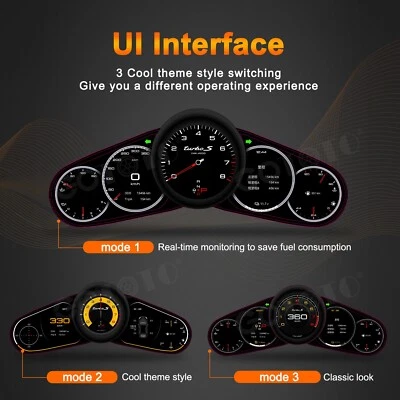 Cuadro de instrumentos velocímetro pantalla digital LCD para Porsche Panamera 09-16 Foto 1 de 4