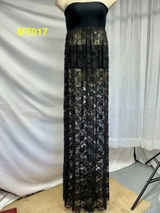 Women's Gown, Maternity Photoshoot, Tube Top, OS, Black, Long, Bandeau Skirt SET - Picture 1 of 4