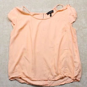 Jessica Simpson Top Blouse Women's Large Short Sleeve High Low Back Zip Pink - Picture 1 of 16