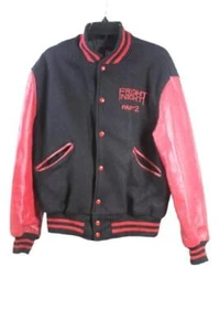 Vintage 80s FRIGHT NIGHT PART 2 PROMO VARSITY JACKET LEATHER WOOL RED BLACK M - Picture 1 of 7