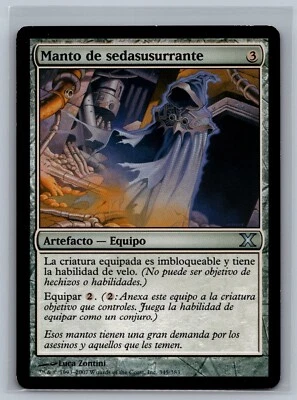 Magic The Gathering SPANISH 10th Edition Whispersilk Cloak #345/383 MTG Tenth - Image 1 of 2