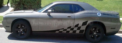 Checkered Side Stripe Stripes decals decal fit any Dodge Challenger RT SE SRT8 Foto 1 de 4