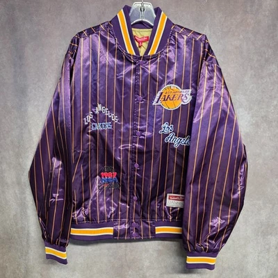 NWT Mitchell Ness x DANNIJO Los Angeles Lakers Satin Sequin Satin Jacket M $175 - Image 1 of 4