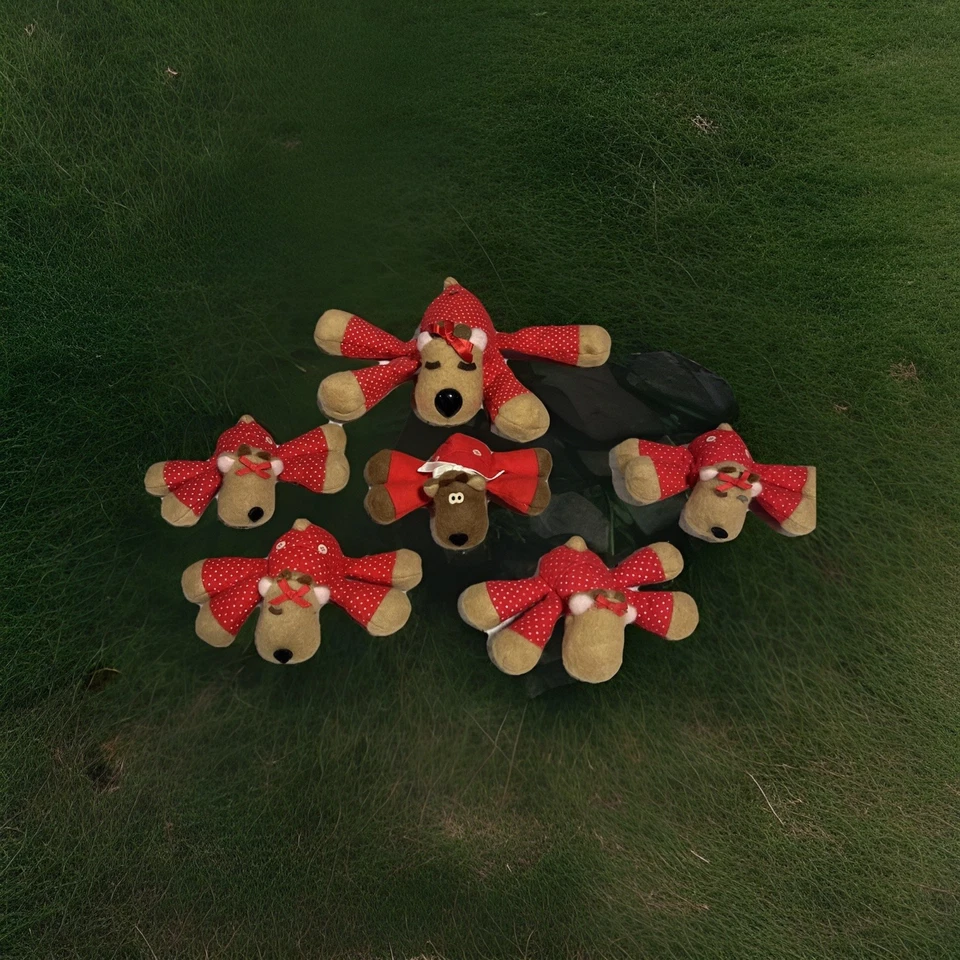 Vtg Set Of 6 Hallmark Reindeer Plush Randy & Ramona - Image 1 of 4