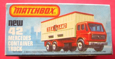 #42 MERCEDES CONTAINER TRUCK - MATCHBOX 75 - 1977 - LESNEY - WITH ORIGINAL BOX - Image 1 of 4
