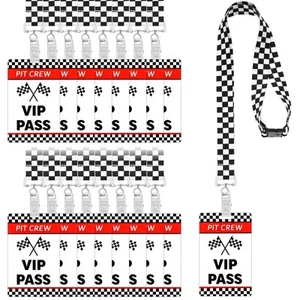 MotiMind 30 Sets Racing VIP Pass Cards with Checkered Racing Lanyards Bulk PV... - Picture 1 of 6