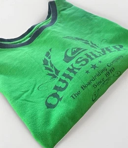 Camiseta Quicksilver Vintage Logo Verde Surf Skate XL 90s Y2K Camiseta Años 80 2000 - Imagen 1 de 13