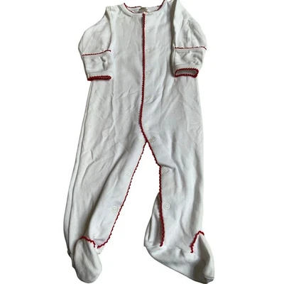 Zuccini Kids white one piece with red trim 9-12 mo  - Image 1 of 3