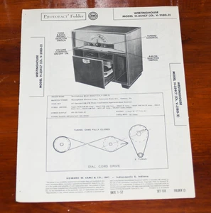 Manual de servicio SAMS Photofact Westinghouse H-354C7 reparación de radio vintage 1952 - Imagen 1 de 3