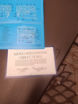 VINTAGE 1:24  1929 Rolls Royce Phantom Paper Work Only - Image 1 of 3