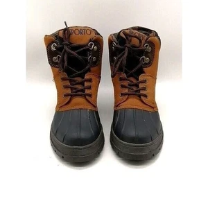 Sporto Stiefel Damen Entenstiefel braun Leder Schnürstiefelette gepolstert Thermolite 8 - Bild 1 von 12