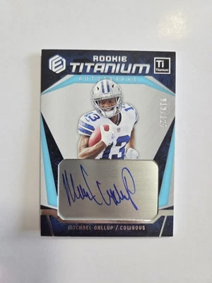 2018 Panini Elements - Michael Gallup RC #/125 Silver ROOKIE TITANIUM AUTO  - Image 1 of 4