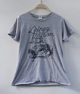 Neu ohne Etikett Lainey Wilson Horse Bronco T-Shirt meliert grau Damengröße L - Bild 1 von 5