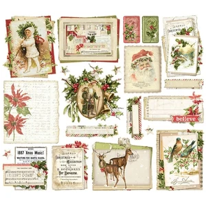 Semplice Vintage YULETIDE Ephemera 20pz Album di Natale Storie Semplici 23226 - Foto 1 di 2