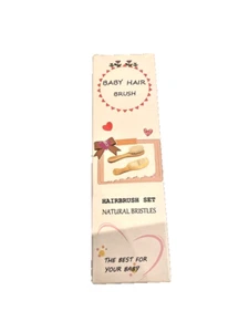 3 Piece Natural Beech Wooden Goats Hair Baby Brush Comb Silicone Cradle Cap Set - Picture 1 of 4