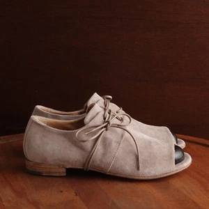 Ernesto Dolani Oxfords WMS TALLA EU 38 US 8 Beige Camoscio Gamuza Zapatos Planos Italia - Imagen 1 de 14