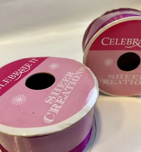 Celebrate It Sheer Creations Violet Purple Nylon Ribbon 1.5” 10 Yd Michael’s DYI - Picture 1 of 7