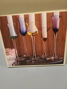 Lenox Assorted Color Gems crystal Candlesticks set of 5 with candles new in box - Picture 1 of 3