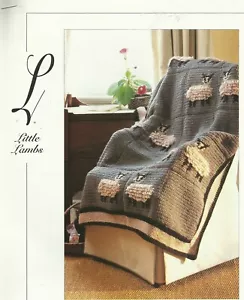 A0320 LITTLE LAMBS BABY AFGHAN CROCHET PATTERN - Picture 1 of 1