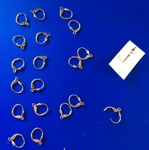 10 PAIRS GOLD PLATED LEVER BACK EARRING WIRES ~ NEW - Picture 1 of 4